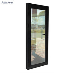 Aluminium black french door exterior shopfronts design inward open for commercial building on China WDMA