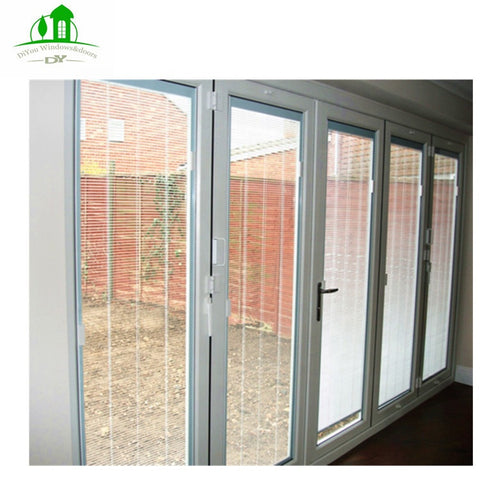 Aluminium casement double glazed windows with blinds inside on China WDMA