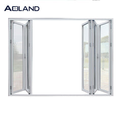 Aluminium double glazed patio garden area bi folding door simple design glass door on China WDMA