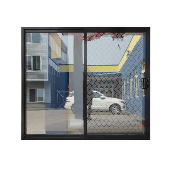 Aluminium frame commercial glazed sliding door with security mesh for exterior area on China WDMA on China WDMA