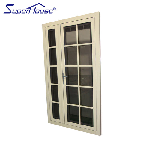 Aluminium front door with colony bar glass french door blinds in on China WDMA