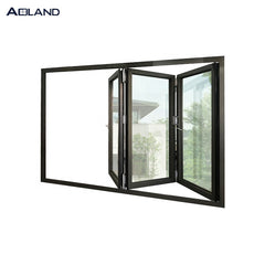 Aluminium hurricane impact bi-folding entyry doors with fluorocarbon coating on China WDMA