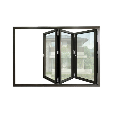 Aluminium hurricane impact bi-folding entyry doors with fluorocarbon coating on China WDMA