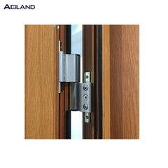 Aluminium louvre french door with Italy weather resistance wooden color design on China WDMA