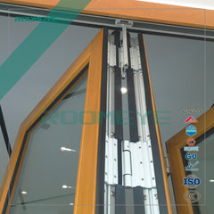 Aluminium wood composite glass door, swing door, folding sliding door on China WDMA