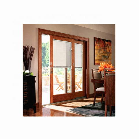 Aluminum Glass Sliding Patio Door with Blinds Inside on China WDMA