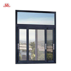 Aluminum Wood Window Curved Glazing Pane Glass Cheap Sliding Horizontal Pivot Windows With Blinds on China WDMA