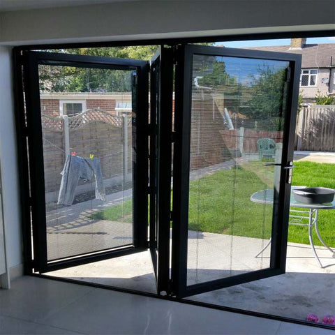 Aluminum bifolding door for big view with retractable screen on China WDMA