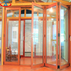 Aluminum tempered glass external folding doors aluminum Bi- folding patio door on China WDMA