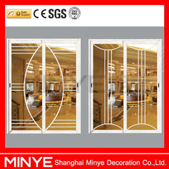 Aluminum wood balcony sliding door/closet sliding door with tempered glass on China WDMA on China WDMA