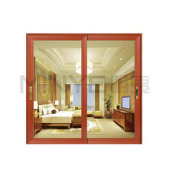 Aluminum wood balcony sliding door/closet sliding door with tempered glass on China WDMA on China WDMA