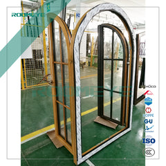 Aluminum wood double glazing arch window on China WDMA