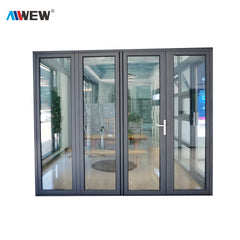 Alwew Aluminum Glass Patio Exterior Bifold Doors Double Glazing aluminum sliding door on China WDMA