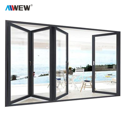 Alwew China Aluminum Balcony Patio Foldable Glass Folding Door Manufacture on China WDMA