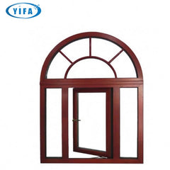 American California oak wooden clad aluminum crank open window casement windows with new design on China WDMA