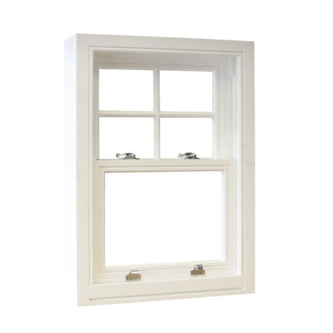 American extrusion vertical sliding double single glass hung sash window profile vinyl upvc window on China WDMA