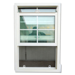 American extrusion vertical sliding double single glass hung sash window profile vinyl upvc window on China WDMA