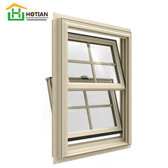 American style double hung window with grill design lowest cost upvc profile on China WDMA