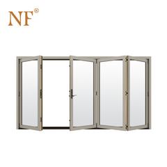 Antique wood look aluminum double glass sliding foldable stackable door on China WDMA on China WDMA