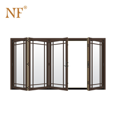 Antique wood look aluminum double glass sliding foldable stackable door on China WDMA on China WDMA