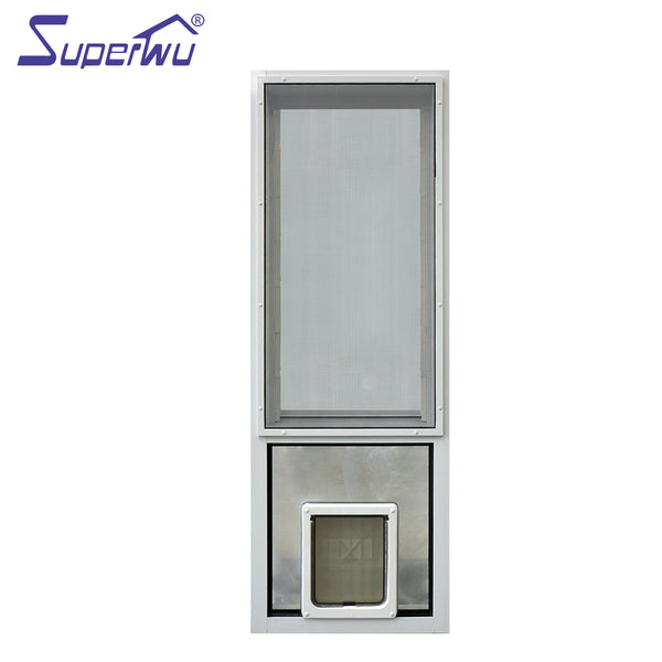 Australia 2023 latest design aluminum glass louver windows with pet door on China WDMA