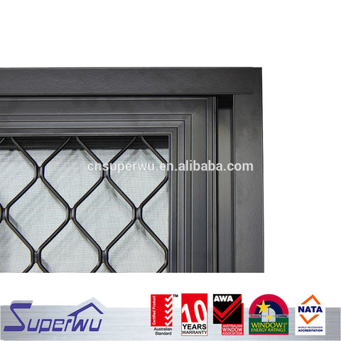 Australia commercial system aluminum frame sliding door with stainless steel security grill cheap sliding door on China WDMA