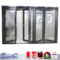 Australia standard aluminium bifold door design top quality double glaze lowe bifolding door on China WDMA