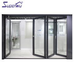 Australia standard aluminium bifold door design top quality double glaze lowe bifolding door on China WDMA