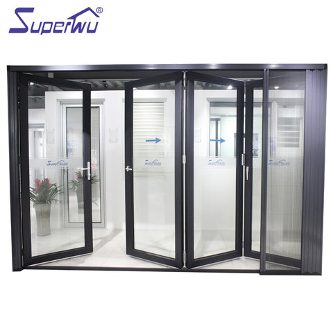 Australian standard AS2047 Cheap interior double glazed aluminium accordion folding doors on China WDMA