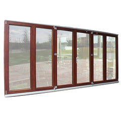 Australian standard aluminium bi fold doors design in wooden color on China WDMA