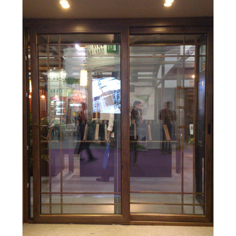 Automatic sensor glass sliding doors of stainless steel frame on China WDMA