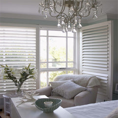 Bedroom bi fold hardwood plantation shutters for door at good price on China WDMA