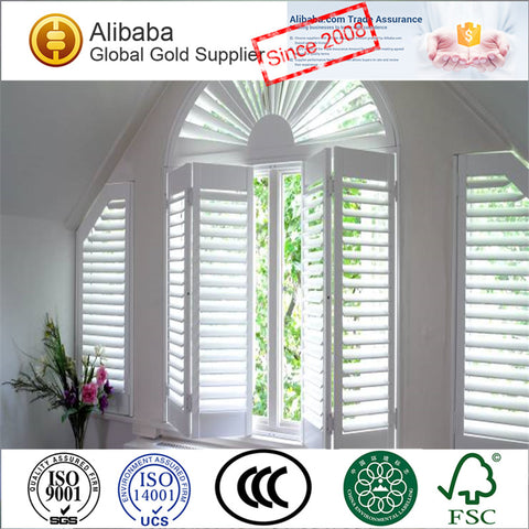 Best Quality Best Price of Homely Customized Stained Faux Wood Plantation Shutters Discount on China WDMA