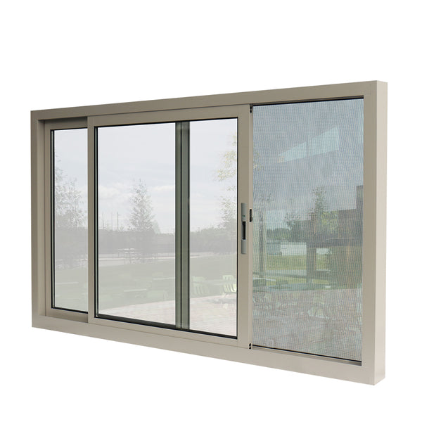 Best cost modern design customized 3 track design glass aluminum horizontal sliding window for Australia market on China WDMA