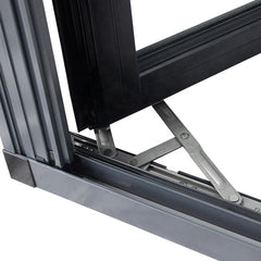 Black Aluminum double hinged triple casement window with folding screen on China WDMA