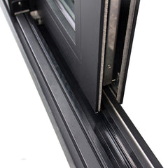 Black aluminum frame triple glazed sliding glass doors with german brand on China WDMA