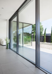 CAYOE Double tempered glass 20 mm narrow frame aluminum sliding doors on China WDMA