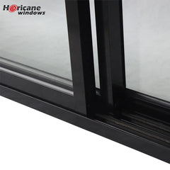 CSA NFRC AS2047 standard cavity black glass 3 panel triple aluminium frame sliding stacker door on China WDMA