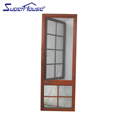 CSA/ NFRC/ Florida/Australia standard Double glass Thermal break aluminum frame wood grain casement window on China WDMA