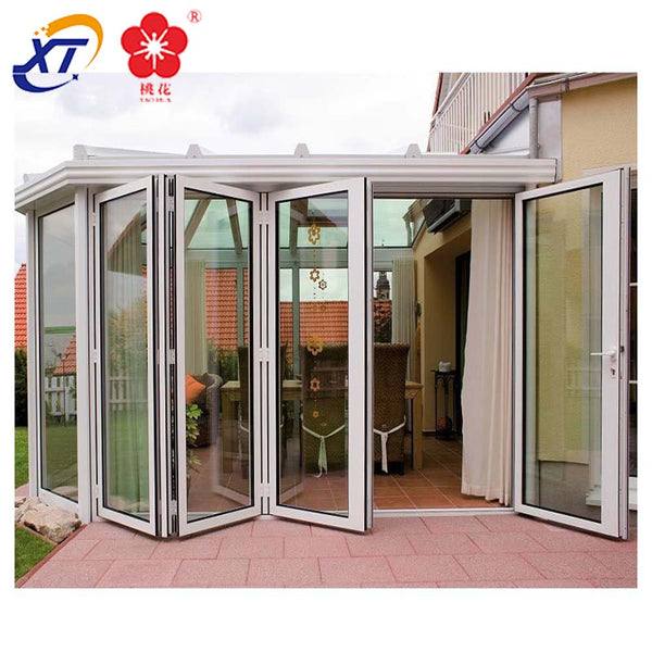 Canada balcony 4 Panel Aluminium Bifold Patio Doors & garden Bi-fold Glass aluminum door frame sections on China WDMA