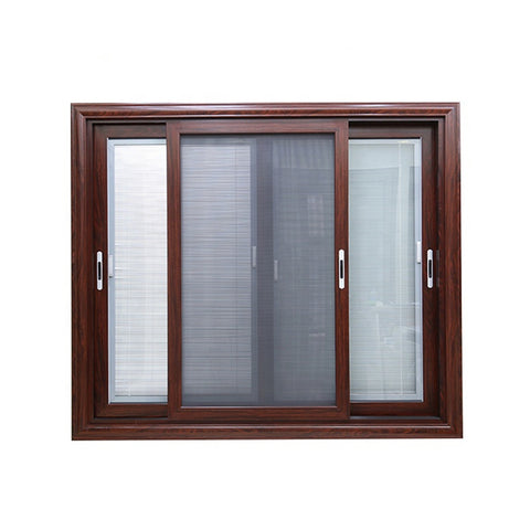 Cheap price fly screen office wood grain anodized aluminium sliding glass window for nigeria market on China WDMA