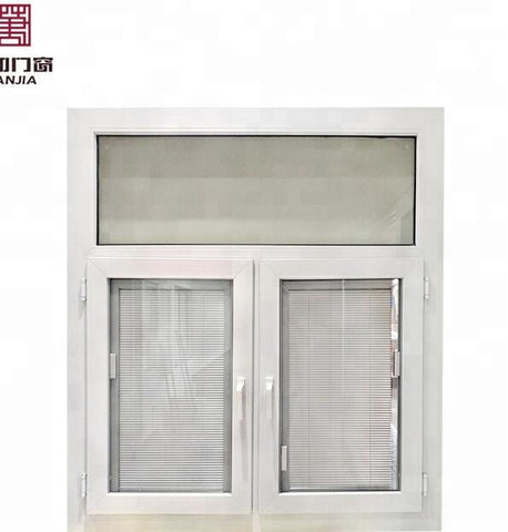 Cheap price waterproof pvc profile casement windows with inside blinds on China WDMA