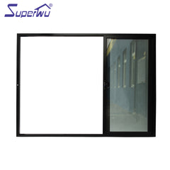 Cheap sound insulation commercial aluminum three rail double glass sliding doors on China WDMA