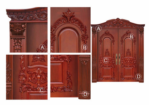 Chic Hand Engraving French Double Doors Exterior Decorative Exterior Doors Cost Of Solid Wood Doors on China WDMA