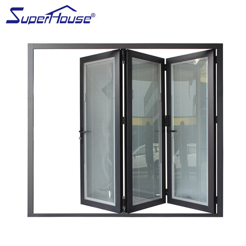 China Aluminum frame profile exterior bifold doors with AS2047 Certificate Meet AS1288 requirements on China WDMA