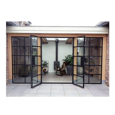 China Manufacturer Swing Open Exterior Black Metal French Doors Panel With Hardware Kit on China WDMA