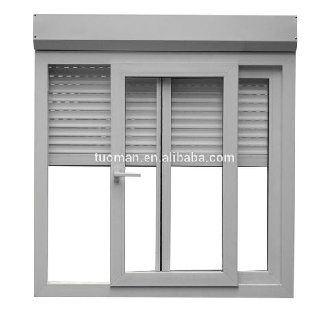 China aluminum windows and doors with roller shutter on China WDMA