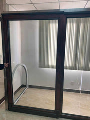 China manufacturer laminated upvc sliding door profils with lower ASA color coating on China WDMA