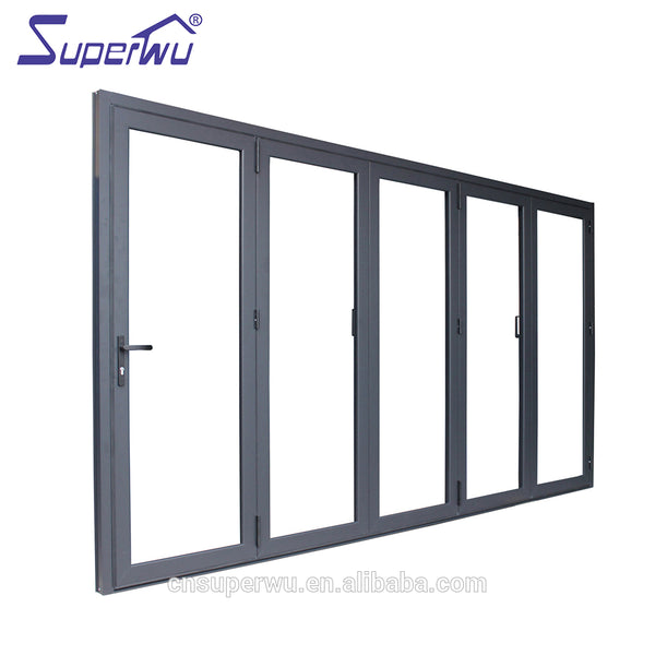 China supplier Australia standard internal aluminium double glazed folding doors on China WDMA