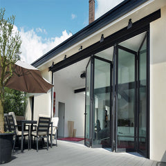 China supplier aluminium folding sliding exterior patio glass doors easy to install on China WDMA